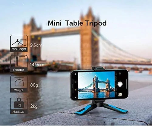 Blue portable bedside lazy stand with 360 degree rotation for mobile phones and tablets