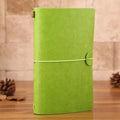 Vintage travellers notebook A6 PU leather cover open with blank pages