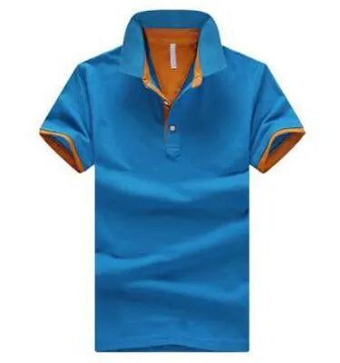 Men's casual fashion stand collar polo shirt in cotton with short sleeves