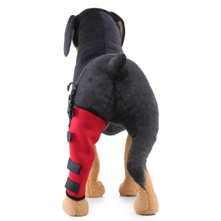 Pet leg rehabilitation foot support made of SBR, available in black, for left or right foot, size options XS to L