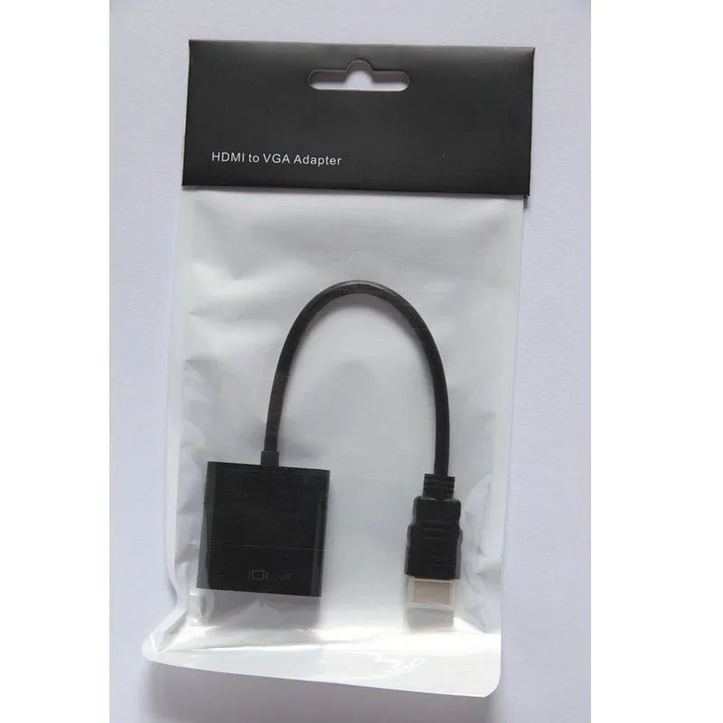 HDMI to VGA adapter cable with 0.3 metre length in black or white colour options