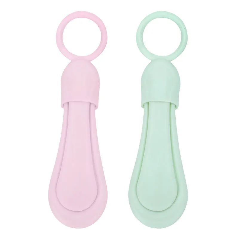 Obeini baby nail clippers with anti-splash design, plastic construction, green