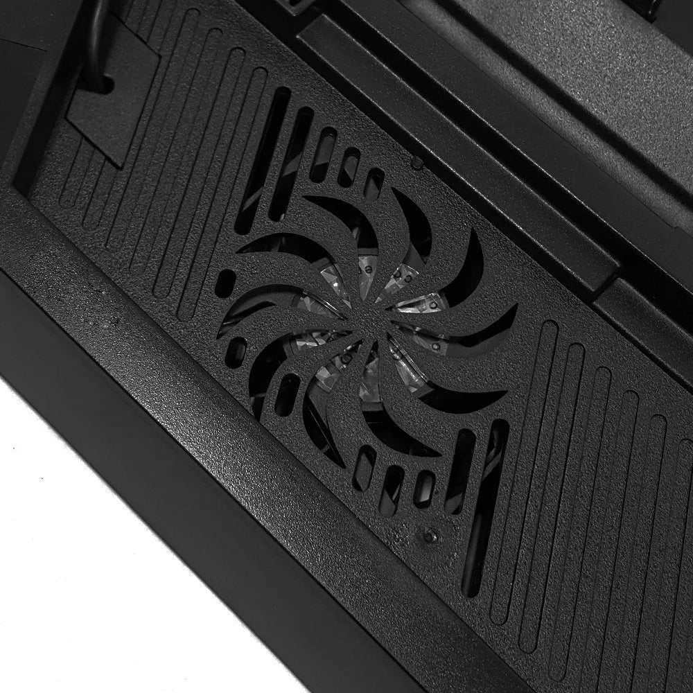 Black plastic multi-function charger for PS4 original host with charging and cooling fan