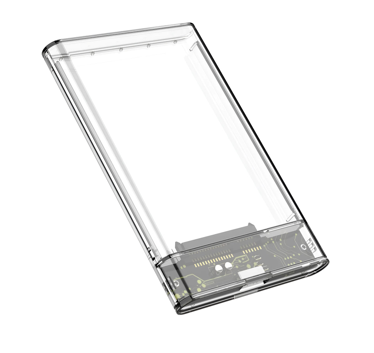 Transparent PC hard disk box for 2.5-inch SATA HDD, gray finish, USB 3.0 interface, external drive enclosure