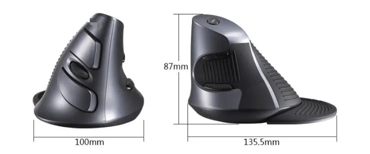 M 618 black and white wireless vertical ergonomic mouse with USB receiver
