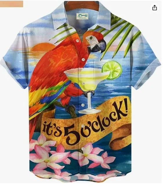 Men's plus size short sleeve cardigan in slim fit with digital print, available in multiple colours and sizes S to 5XL