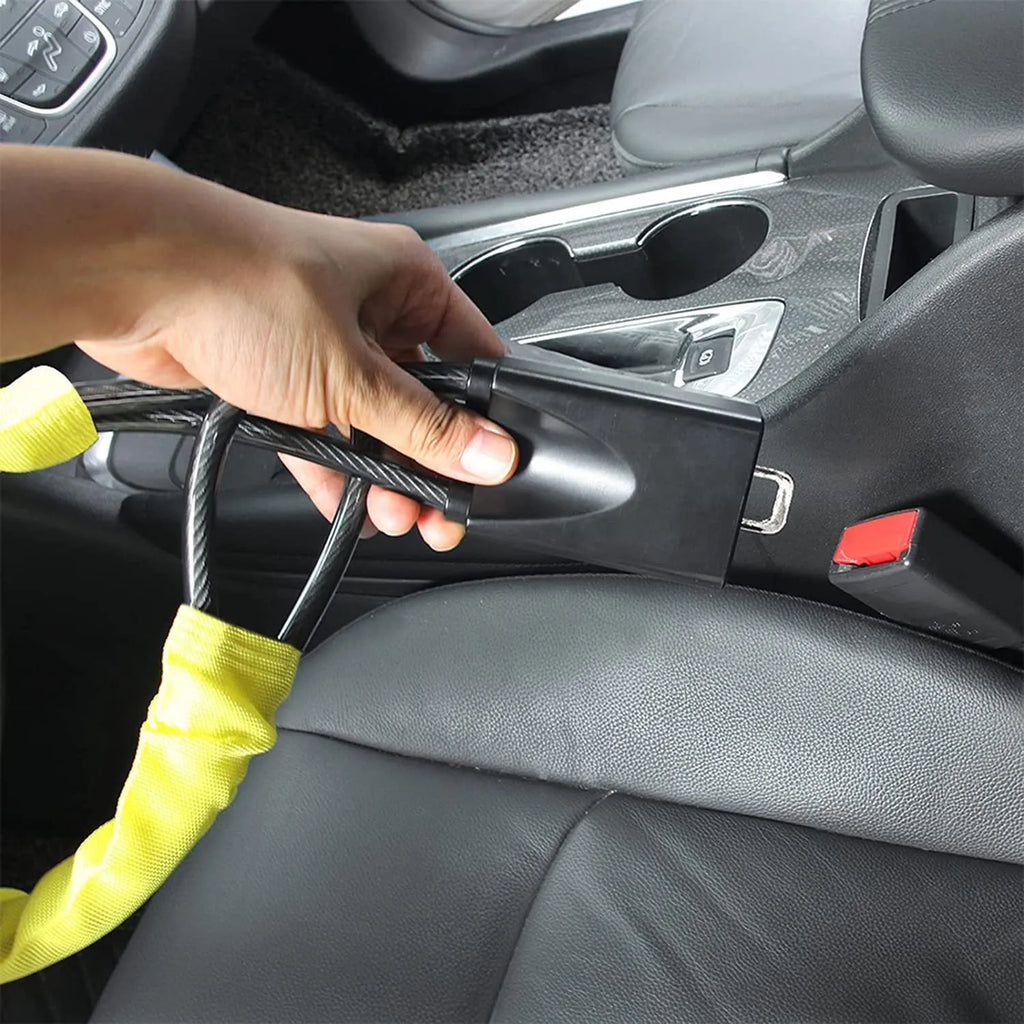 General Motors steering wheel lock with iron wire rope and copper lock mechanism in three colour options