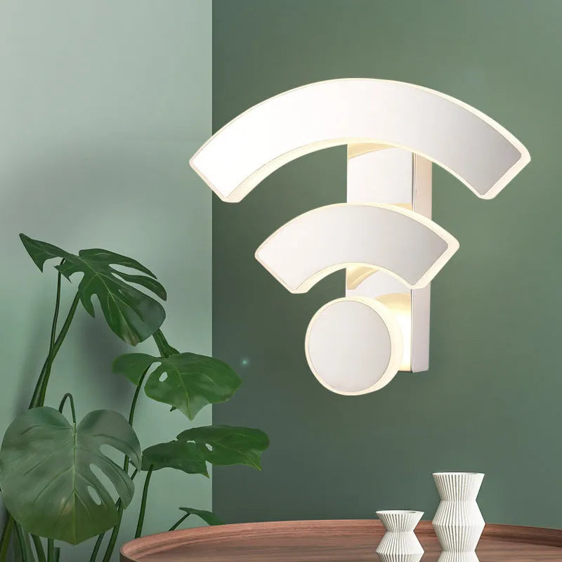 Frosted acrylic indoor wall light with WiFi logo shape, 11W, white and warm white options, 260x75x220mm