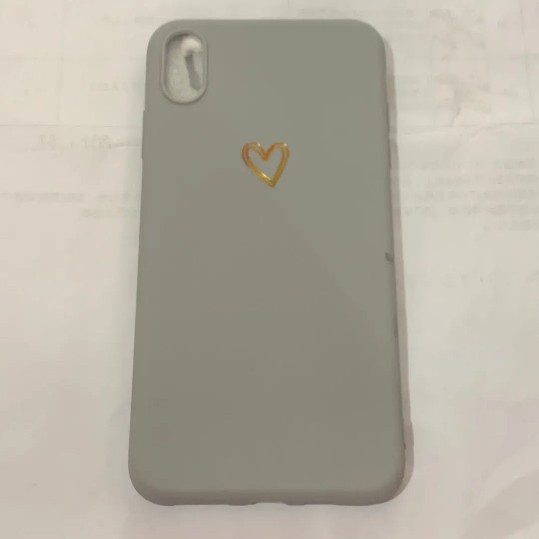 Simple hand-painted love design matte TPU iPhone case in cold wind colour with lanyard holes