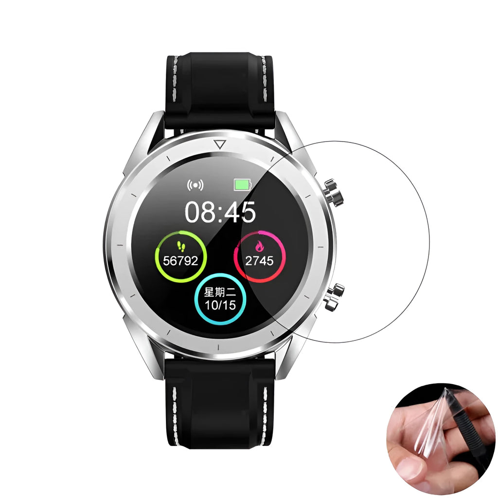 Three transparent tempered glass screen protector films for Ticwatch2 smartwatch with matte finish