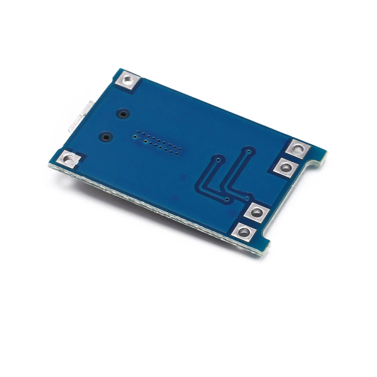 Blue lithium battery charging and protection integrated board 2.6x1.7cm with 5V input and protection circuitry