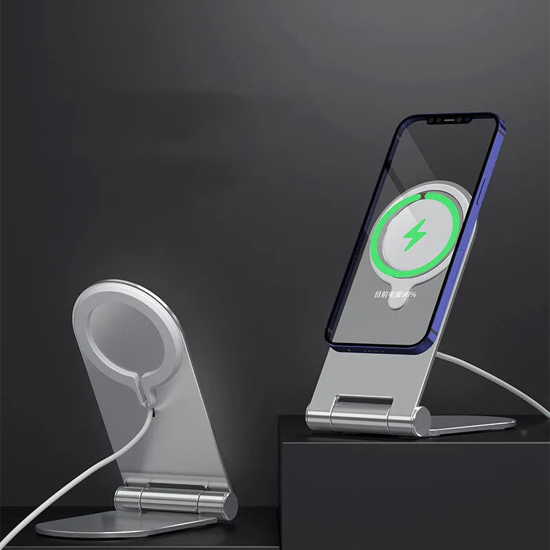 Silver vertical adjustable magnetic phone bracket for iPhone 12 series car mounting