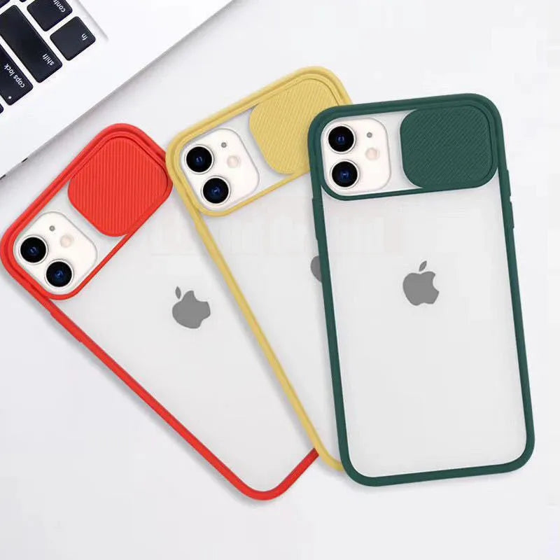 Frosted frame lens silicone phone case for Apple iPhone in multiple colour options