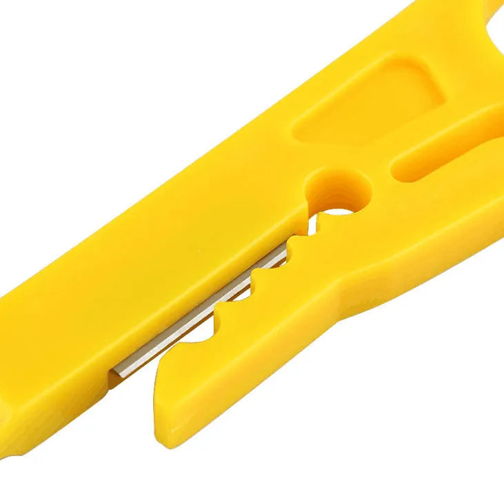 Yellow mini portable wire stripper tool with 0.6mm stripping diameter for electrical and communication cables