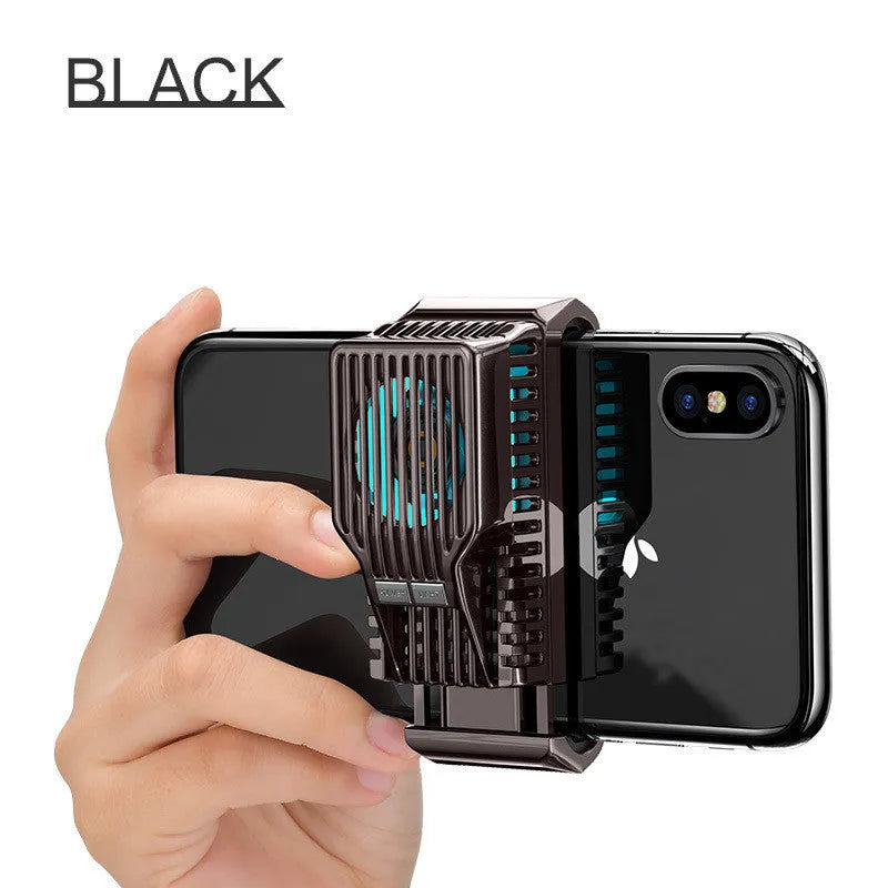 Clip-on mobile phone radiator with ABS aluminium alloy ceramic construction in Black colour for 4-7 inch smartphones