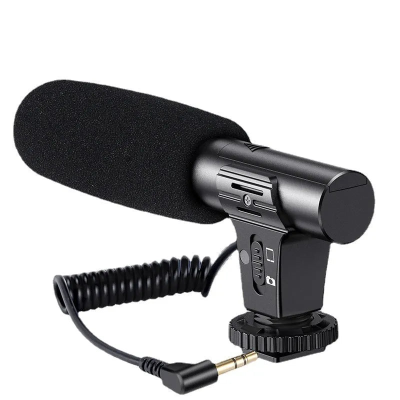Black mobile phone video recording microphone for professional audio capture