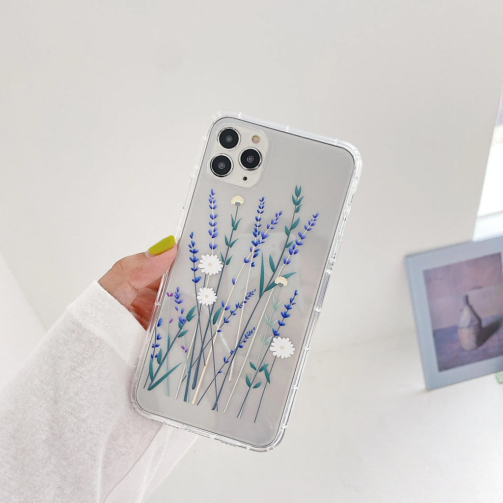 Floral TPU back cover phone case for Samsung Galaxy A20 A30 A50 A51 A70 A71 in Flowers and Grass colours