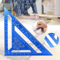 Aluminium alloy woodworking measuring square showing 7-inch triangle ruler with 90-degree angle measurement