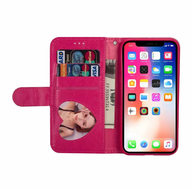 PU leather zipper phone case for iPhone with secure closure in multiple colour options