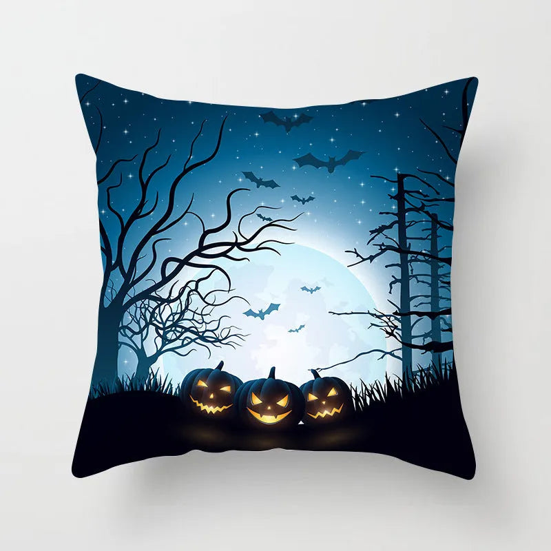 Halloween pillowcase 45x45cm in peach skin fabric with modern simple square design for living room cushion