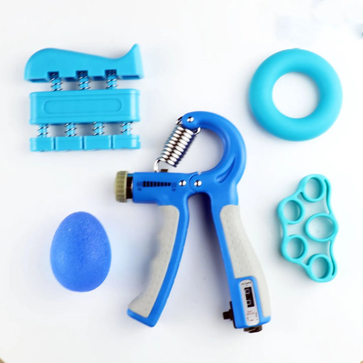 Adjustable hand grip with mechanical counter, ABS and stainless steel, 16cm x 12cm