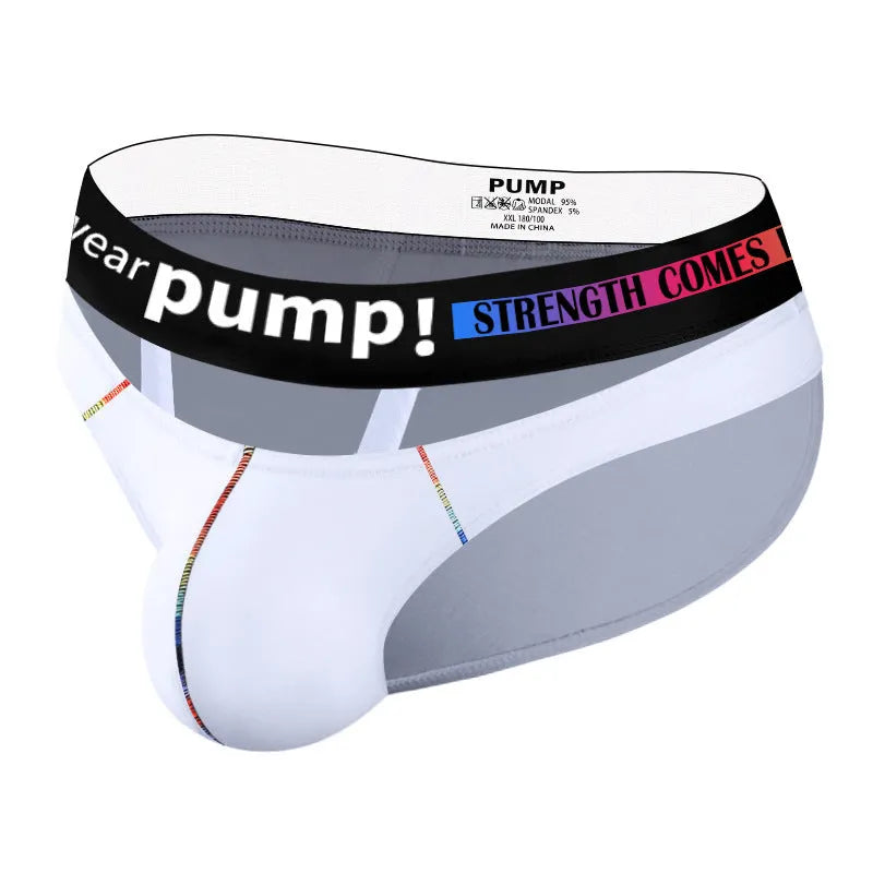 Men's modal fabric briefs in black or white colour with low waist design