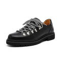 Heighten casual leather shoes British style retro workwear cowhide matte leather round toe solid colour brown men's footwear