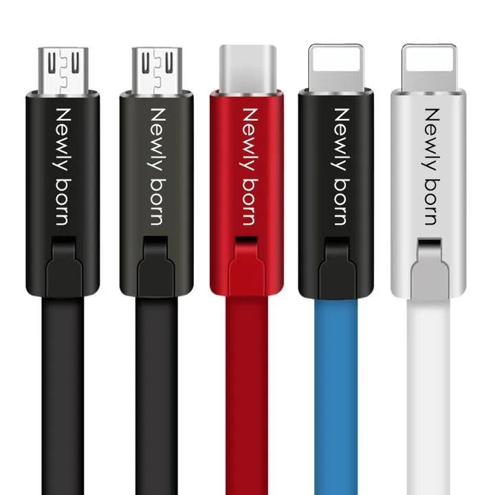 Renew charging cable 1.5m compatible with iPhone and Android smartphones black