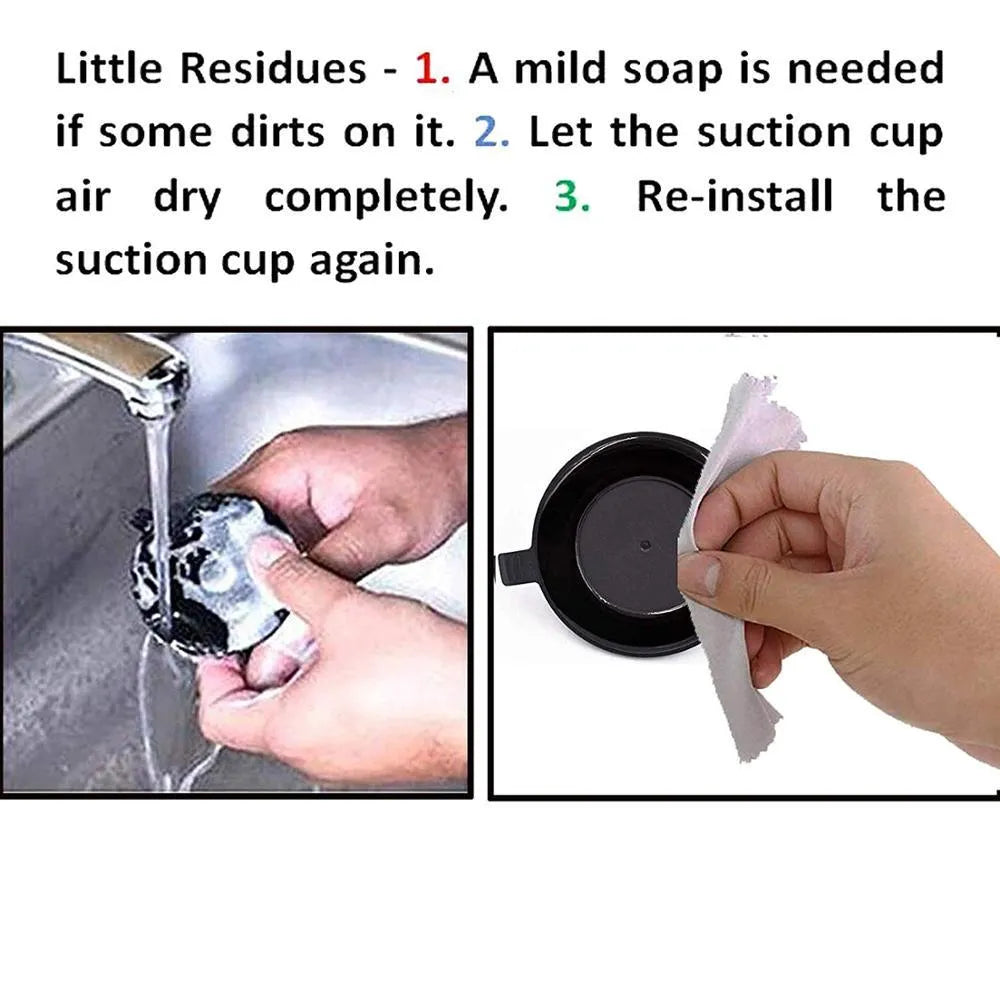 Car Suction Cup Non-Slip Mat for Dashboard Phone Holder Water Washable Reusable Black 2PCS High Temperature Resistant Stick Mobile Phone 90 Degree Vertical or 180 Degree Rotation Without Falling