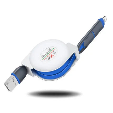 3-in-1 telescopic charging cable extended to 120 cm with titanium alloy connectors