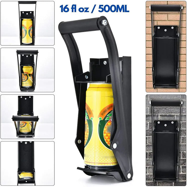 Wall-mounted iron hand pull can press in black on a kitchen wall