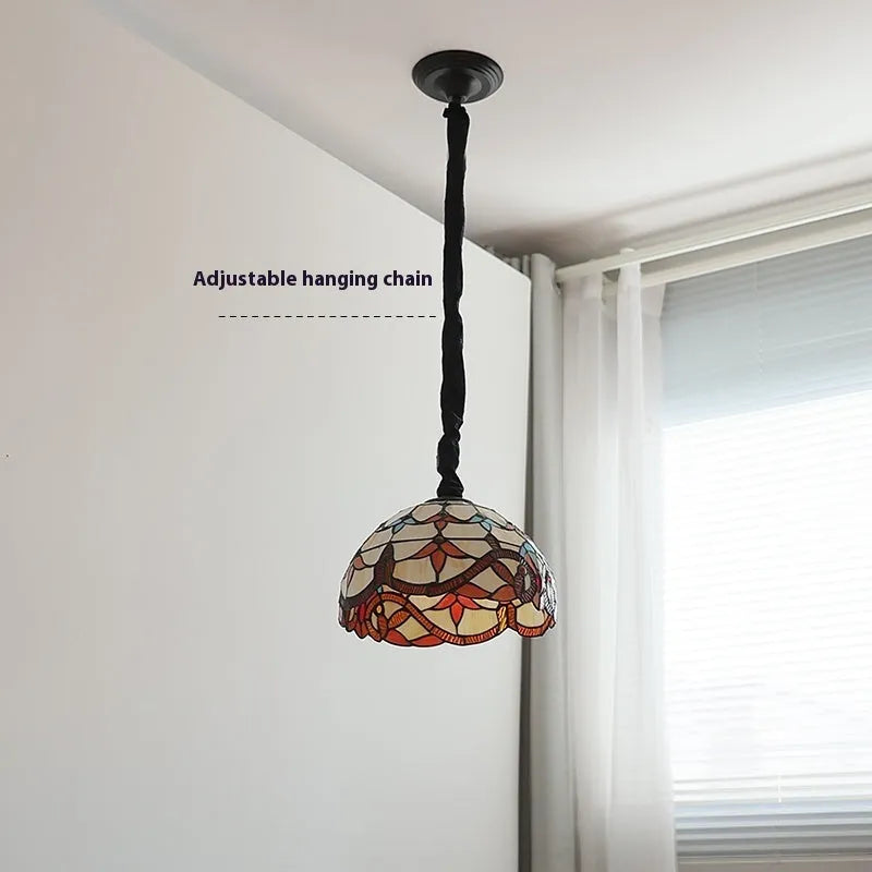 Hand woven glass pendant lamp MD-1027 with decorative Mediterranean-style lampshade