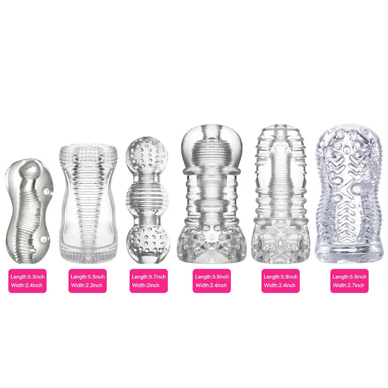 Transparent TPE airplane bottle male turtle head exerciser with 8 stage options