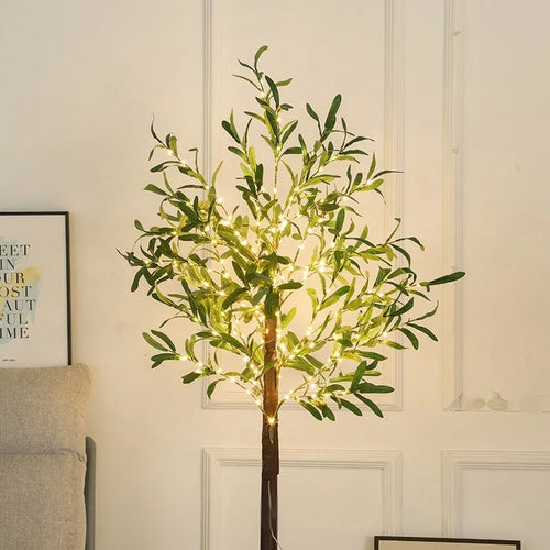 1.8m artificial olive tree with 210 warm USB lights for outdoor courtyard decoration