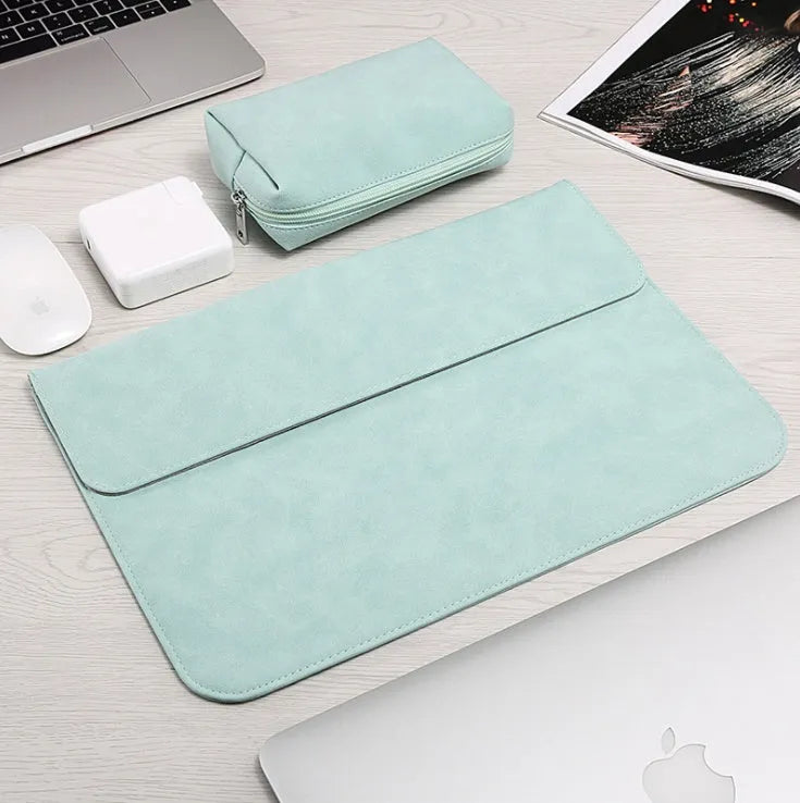 Frosted abrasive computer bag sleeve in grey for 13 inch MacBook Pro with textured surface
