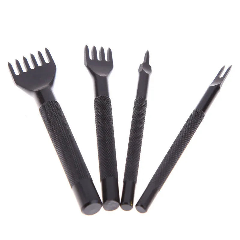 Black diamond tooth leather punch tool with 3mm pitch teeth on white background