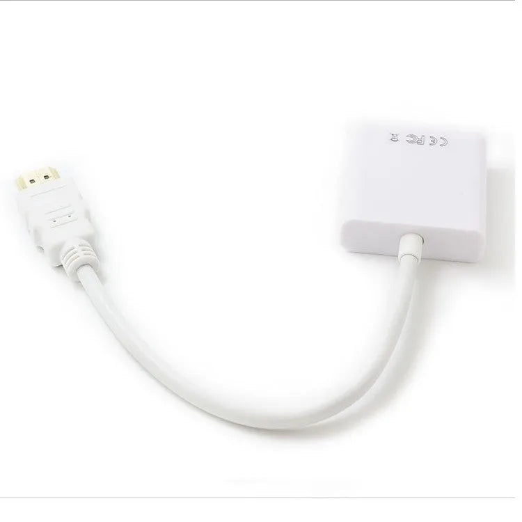 HDMI to VGA adapter cable with 0.3 metre length in black or white colour options