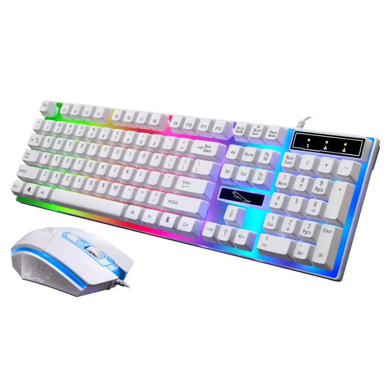G21 wired U U mouse and keyboard set in black with suspended lighting mechanical feel design