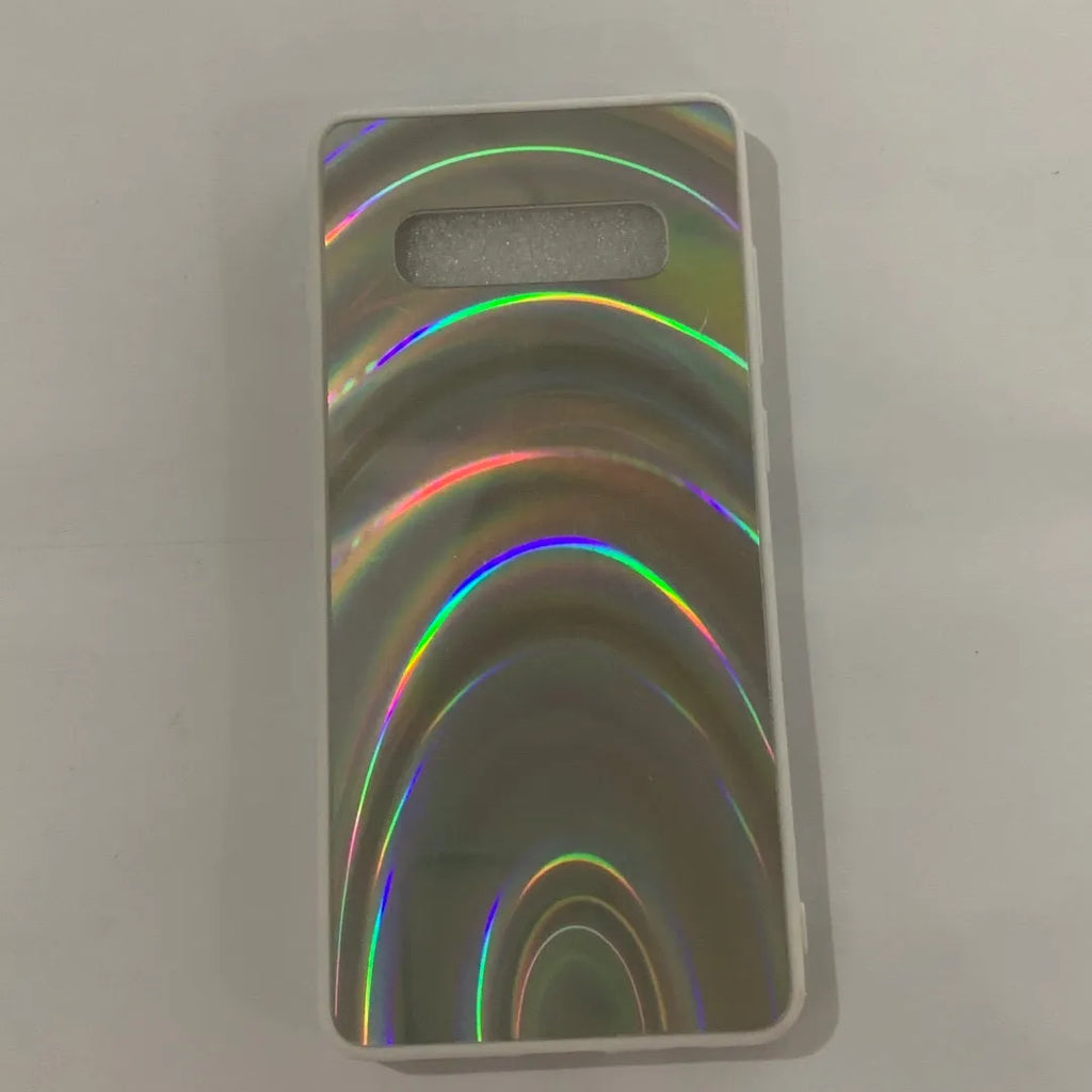 Rainbow mirror TPU PC acrylic glitter phone case in pink, black, silver, purple, red, green, blue for Samsung A20 and iPhone 6