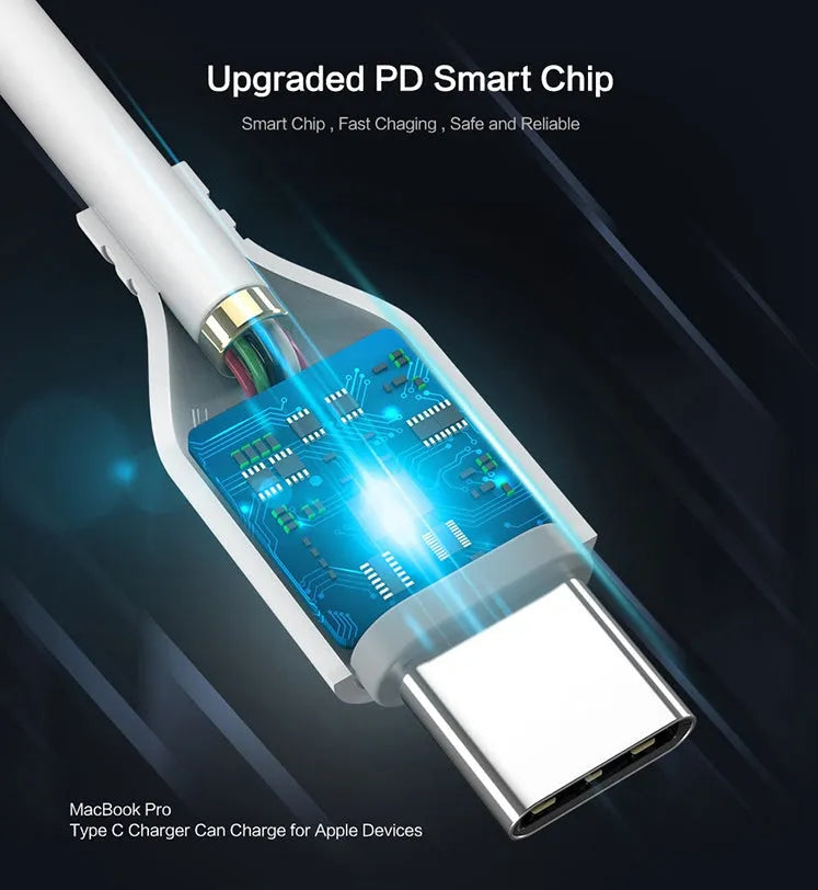 White one metre long USB-C to Lightning charging and sync cable for iPhone