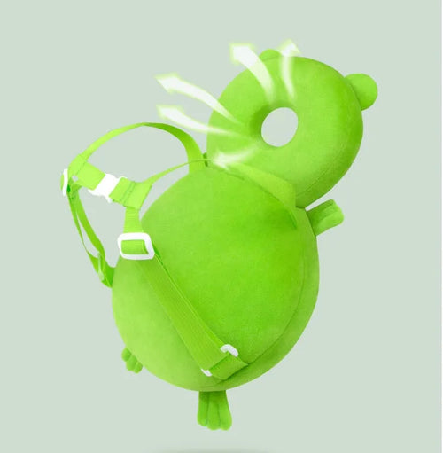 Baby breathable anti-fall protection pillow with adjustable straps in cute animal design