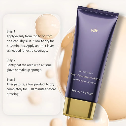 Waterproof body tattoo concealer cream with brush in seven radiance shades