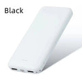 Ultra-thin white mini power bank 10000mAh with Type-C port and compact design