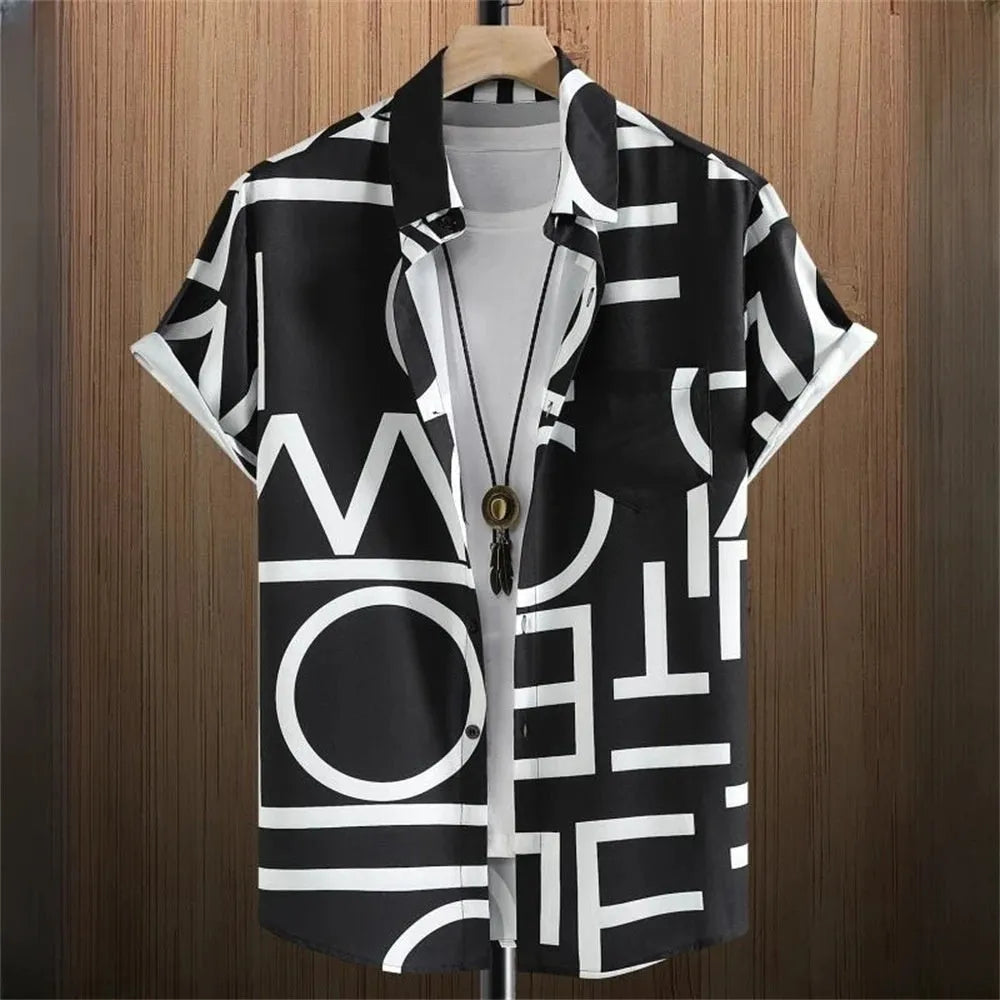 Men's camouflage print t-shirt with 3D digital printing and short sleeves