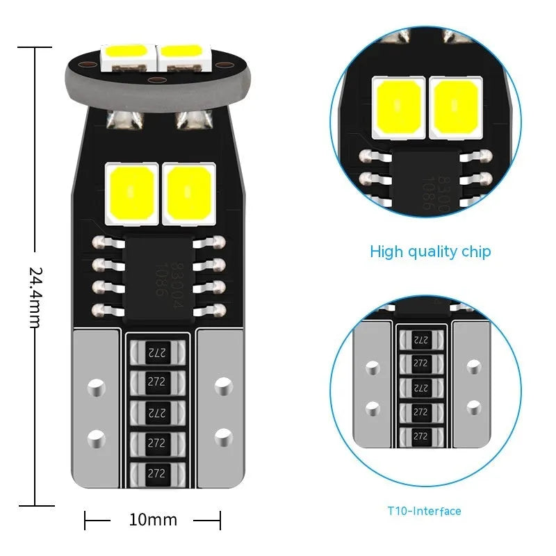 Compact car number plate reading light with 10mm width and fibre-glass construction
