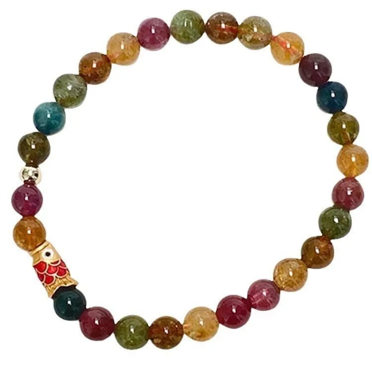Geometric women's crystal bracelet with electroplated finish and eight colour options