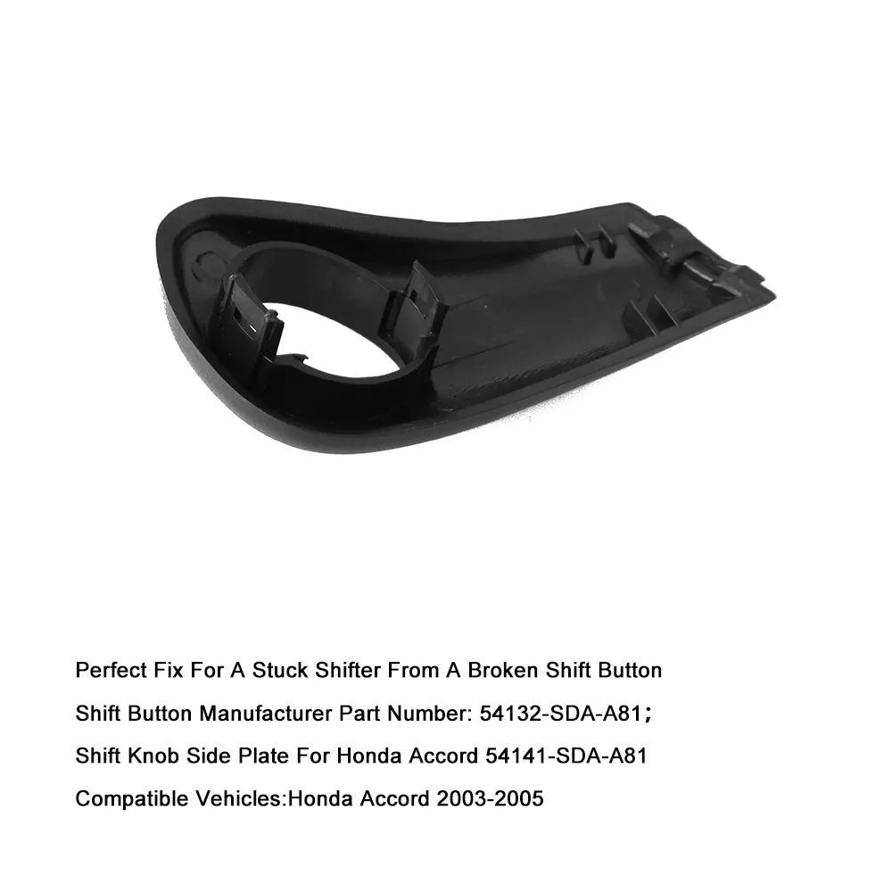 Black ABS gear shift button, spring, and side plate kit for Honda Accord 2003-2005 models
