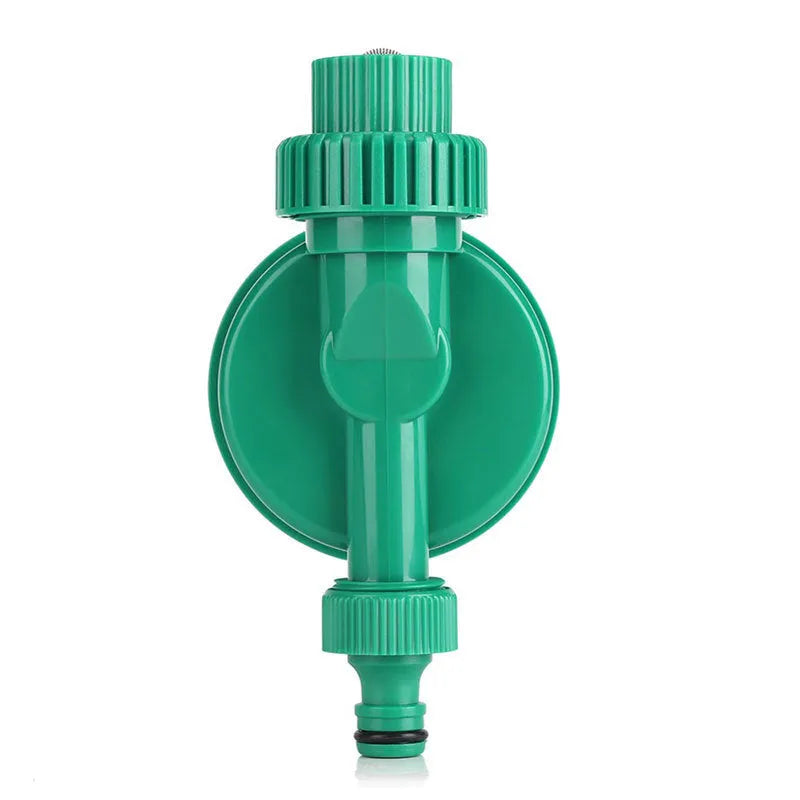 Green automatic watering timer device for garden drip irrigation systems