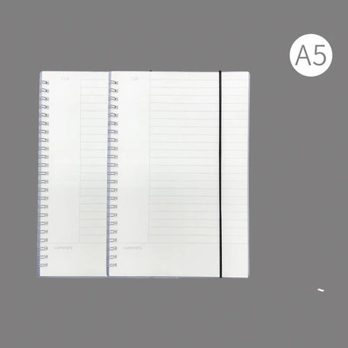 Hard cover A4 notebook with PP plastic and grid ruling patterns for accounting use