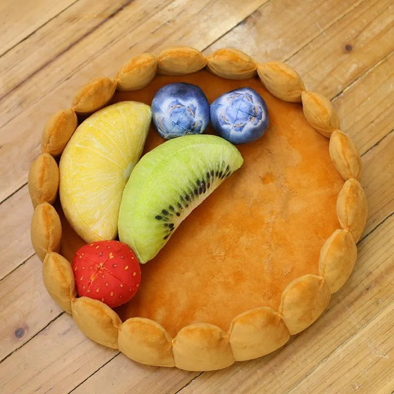 Fruit tart shaped pet bed cushion in cashmere for cats and dogs 42cm